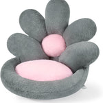 Round Nesting Cat Scratching Board Pet Nest Mat Flower Shape Seat Cushion Comfy Kawaii Gaming Chair Cushions 19 Inch Lazy Sofa Office Floor Pillow Cute Stuff For Gamer Bedroom Decor Grey