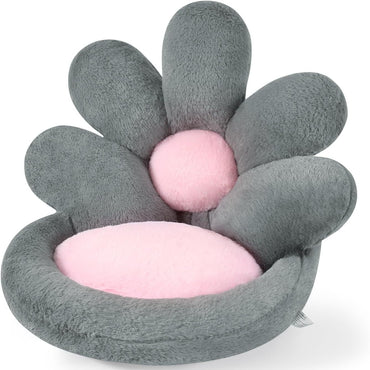 Round Nesting Cat Scratching Board Pet Nest Mat Flower Shape Seat Cushion Comfy Kawaii Gaming Chair Cushions 19 Inch Lazy Sofa Office Floor Pillow Cute Stuff For Gamer Bedroom Decor Grey